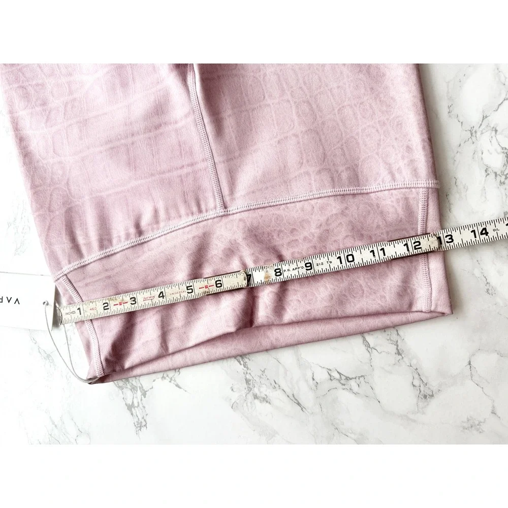 Varley Luna Legging Pink‎ Croc Embossed High Waist 7/8 Yoga Pants Size Small NWT